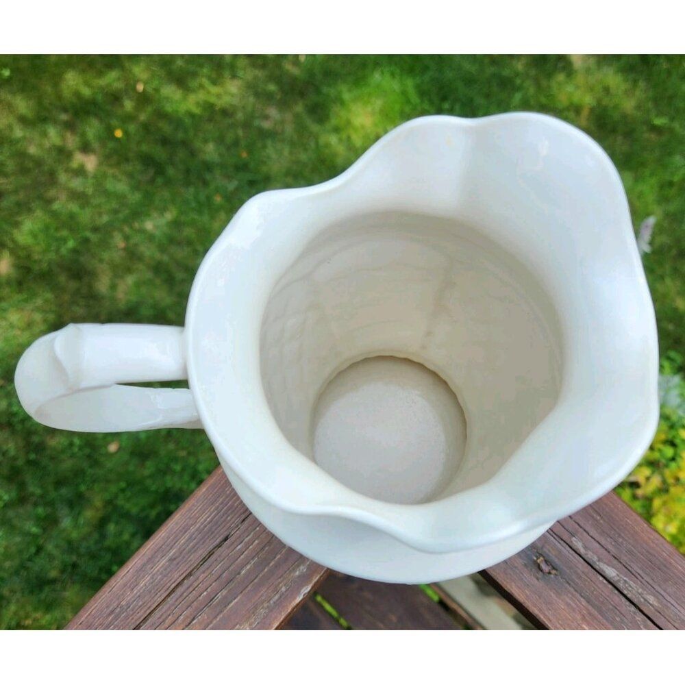 Belleek Powerscourt Pitcher Applied Floral Decorated Panels Heritage Collection - Picture 8 of 13